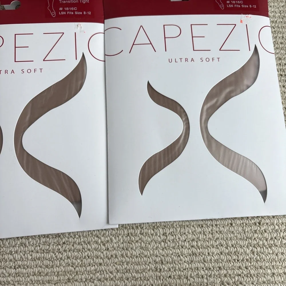 2 Capezio Ultra Soft Transition Tights Suntan Size 8-12 Dance Ballet #1816C